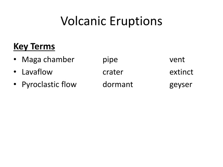 volcanic eruptions