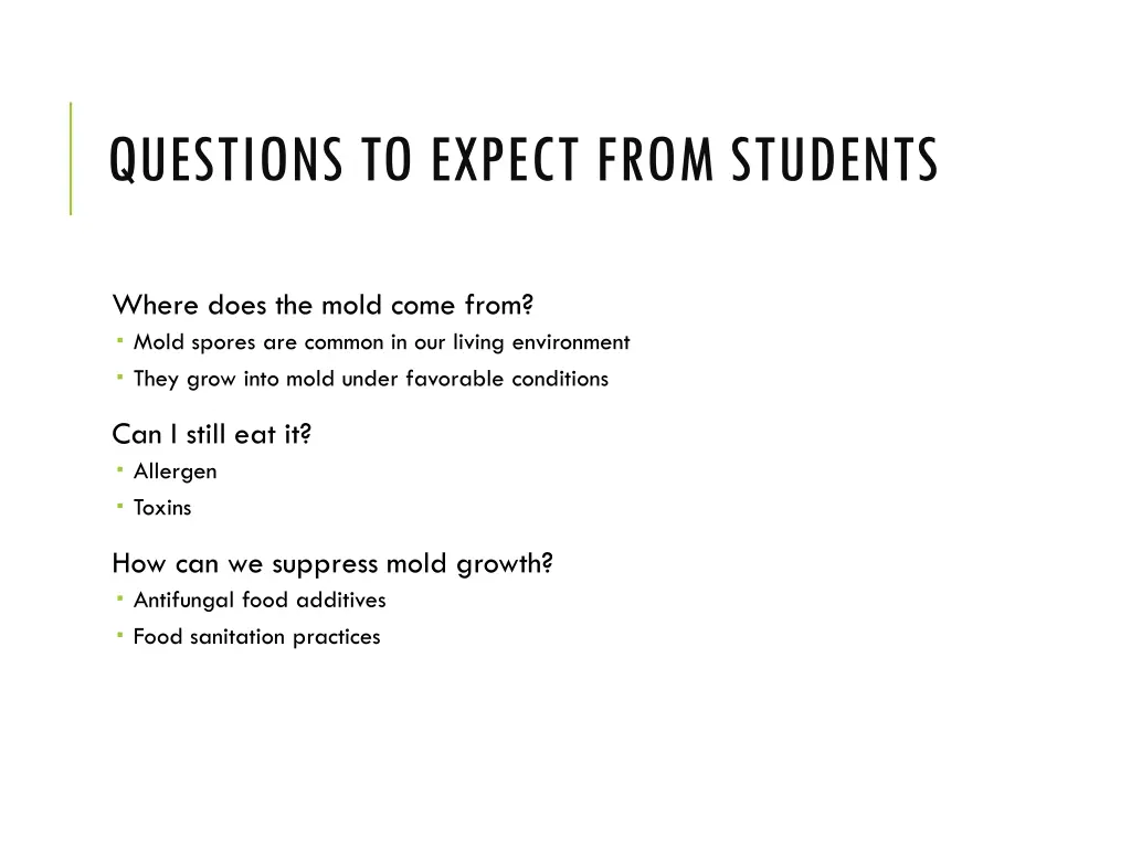 questions to expect from students