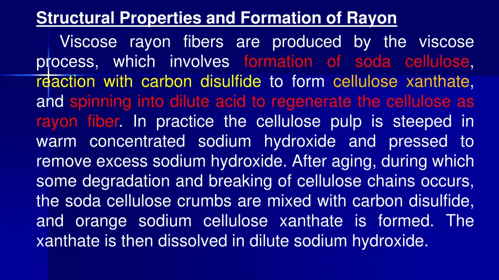 structural properties and formation of rayon