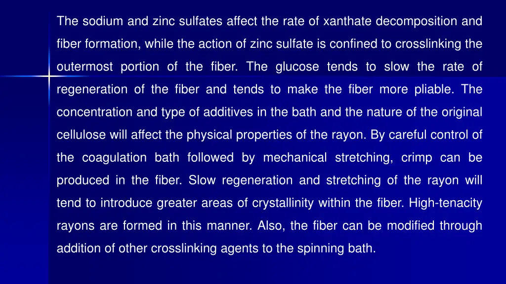 the sodium and zinc sulfates affect the rate