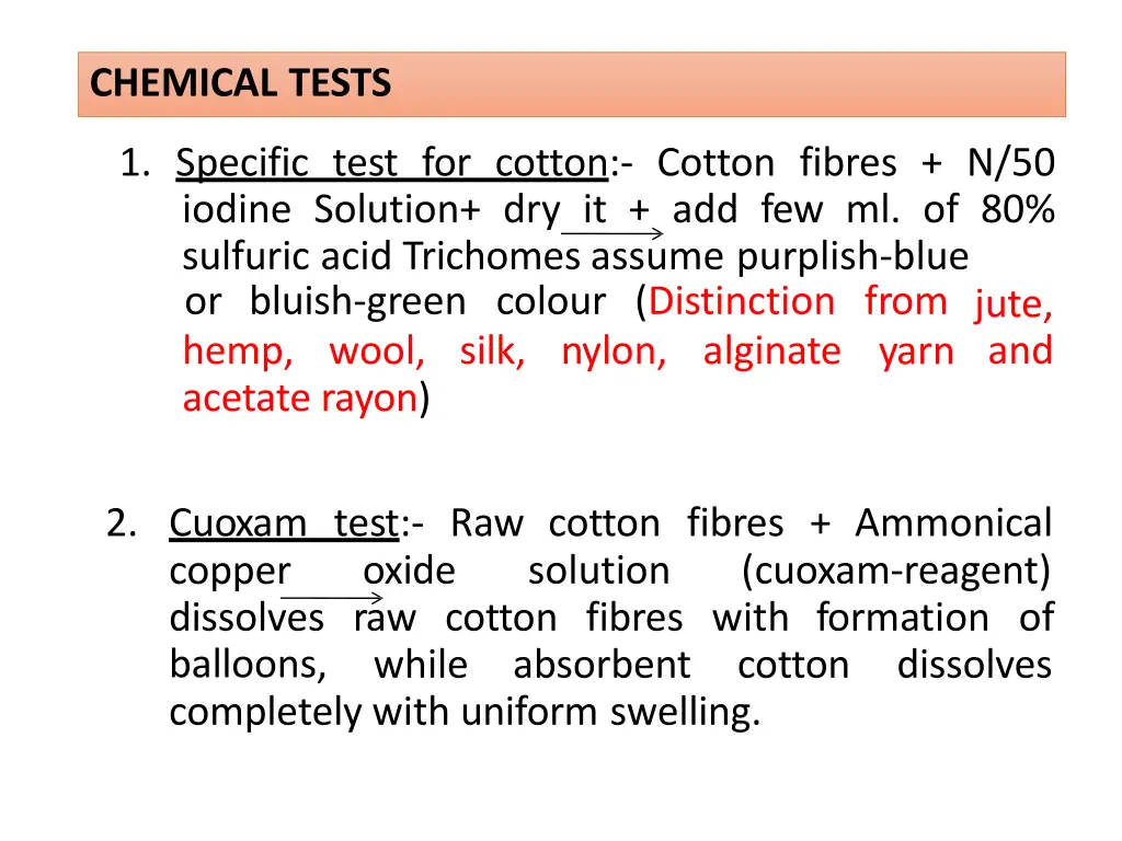 chemical tests