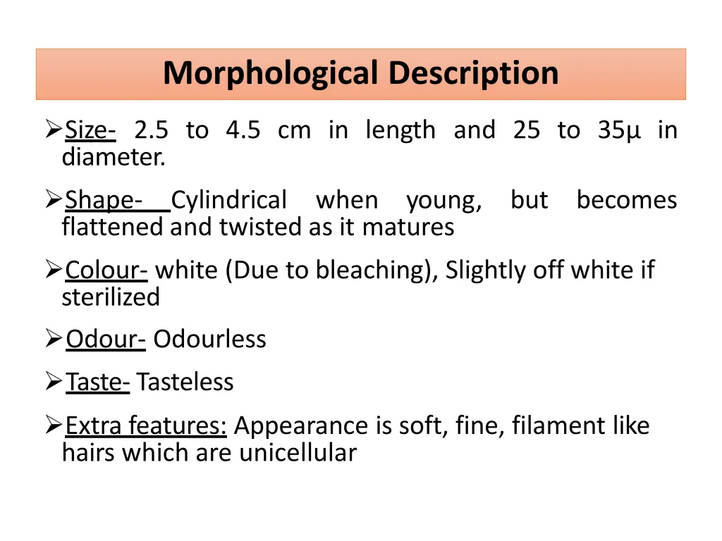 morphological description