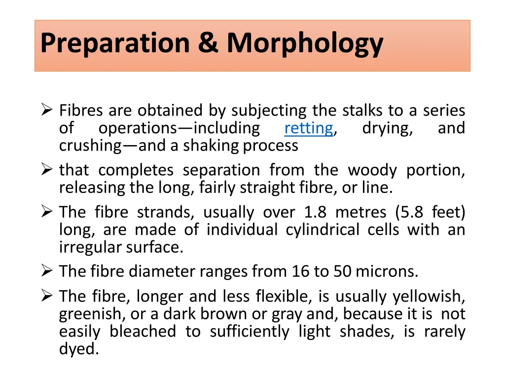 preparation morphology