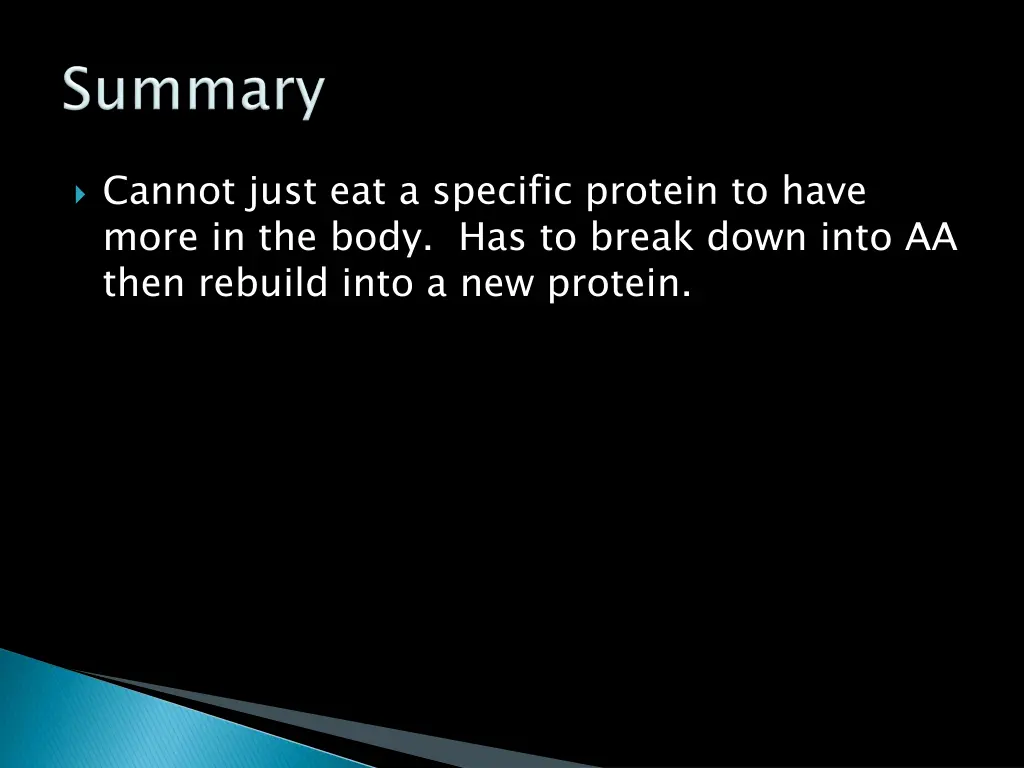 cannot just eat a specific protein to have more