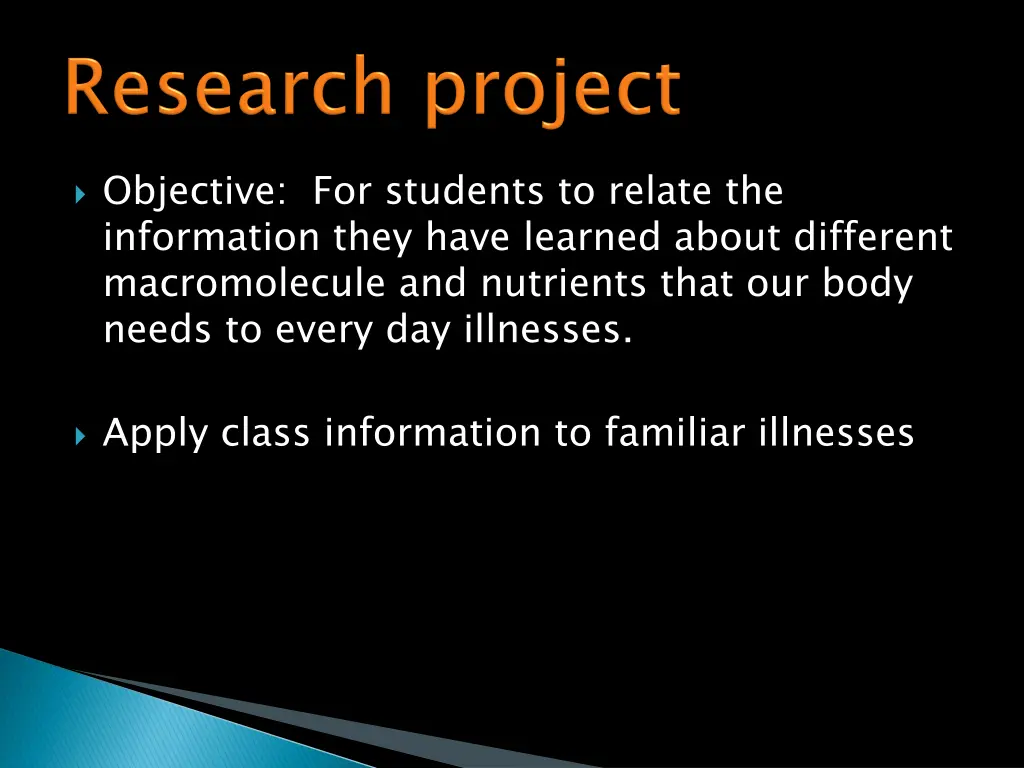 objective for students to relate the information