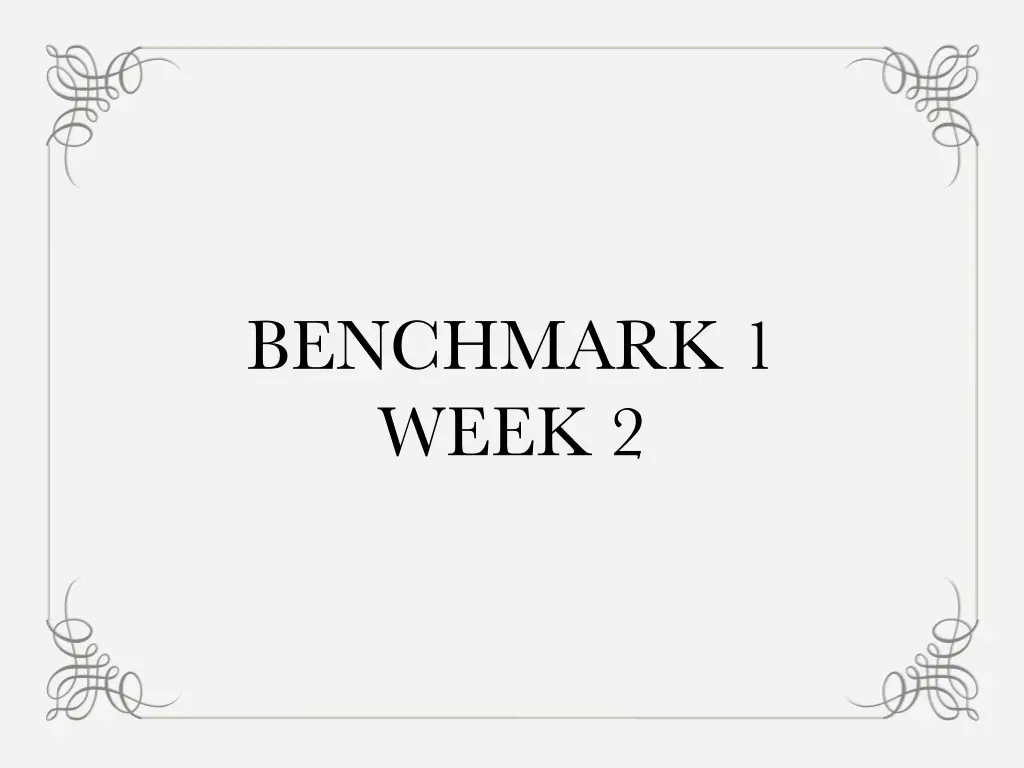 benchmark 1 week 2