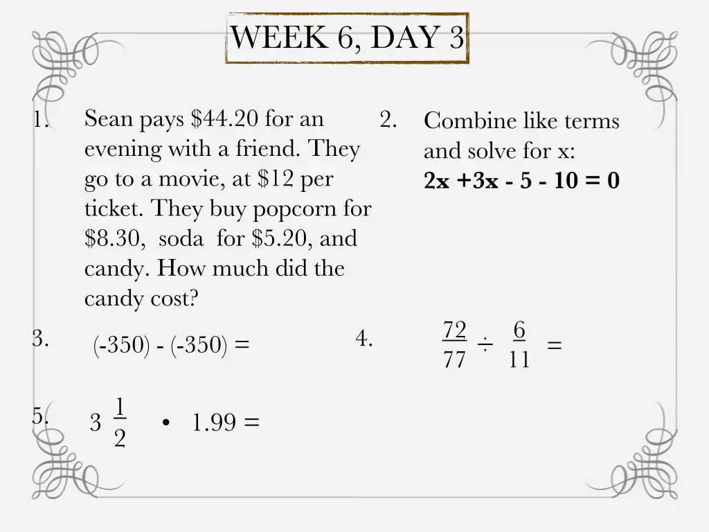 week 6 day 3