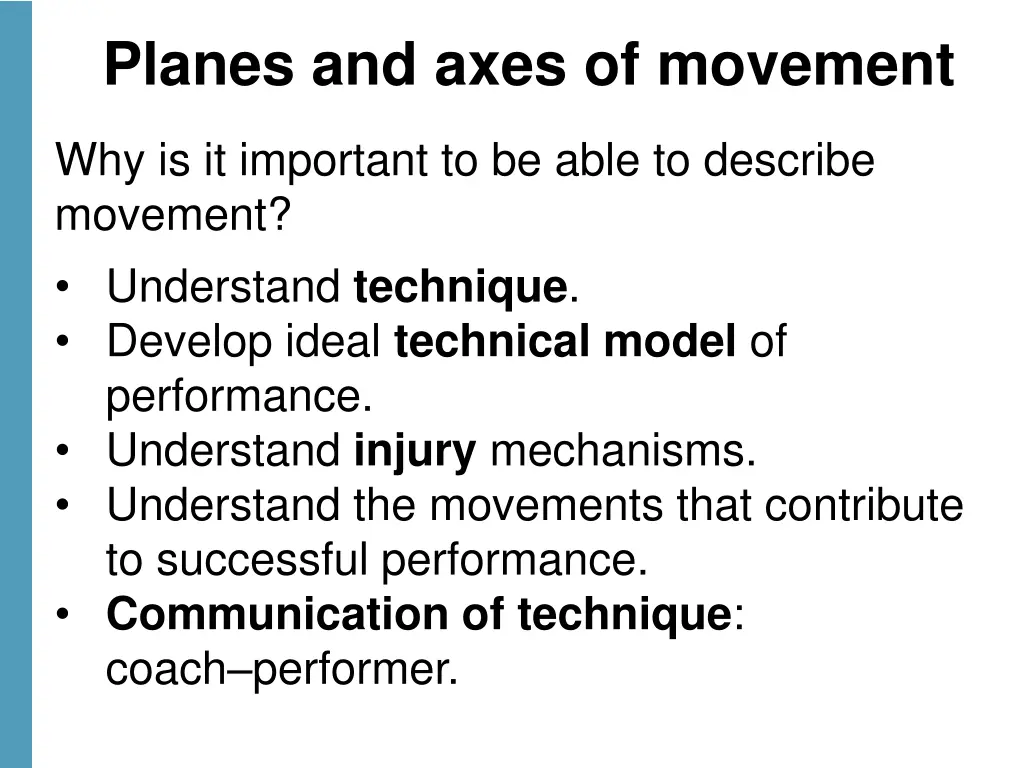 planes and axes of movement 1