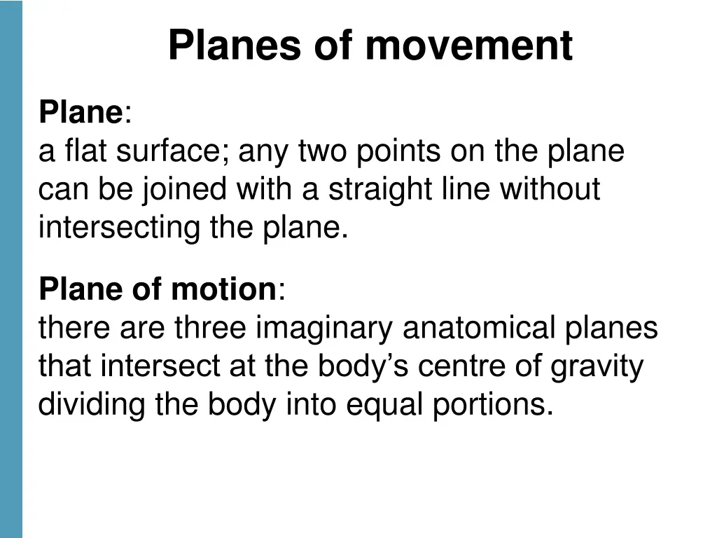 planes of movement