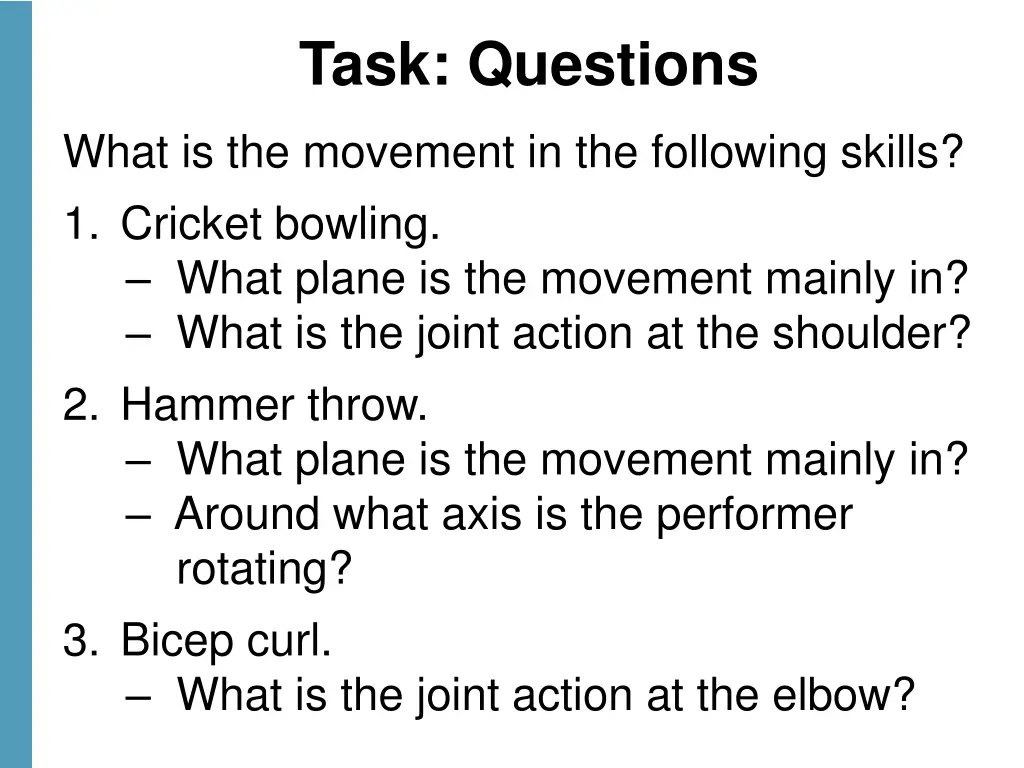 task questions