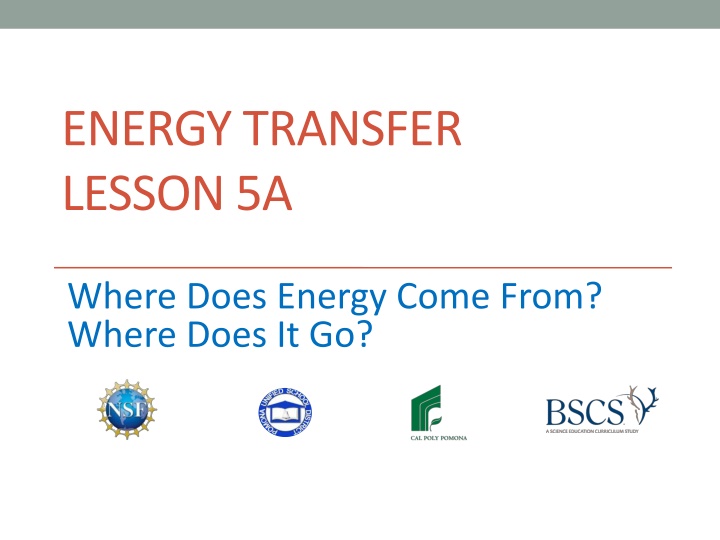 energy transfer lesson 5a