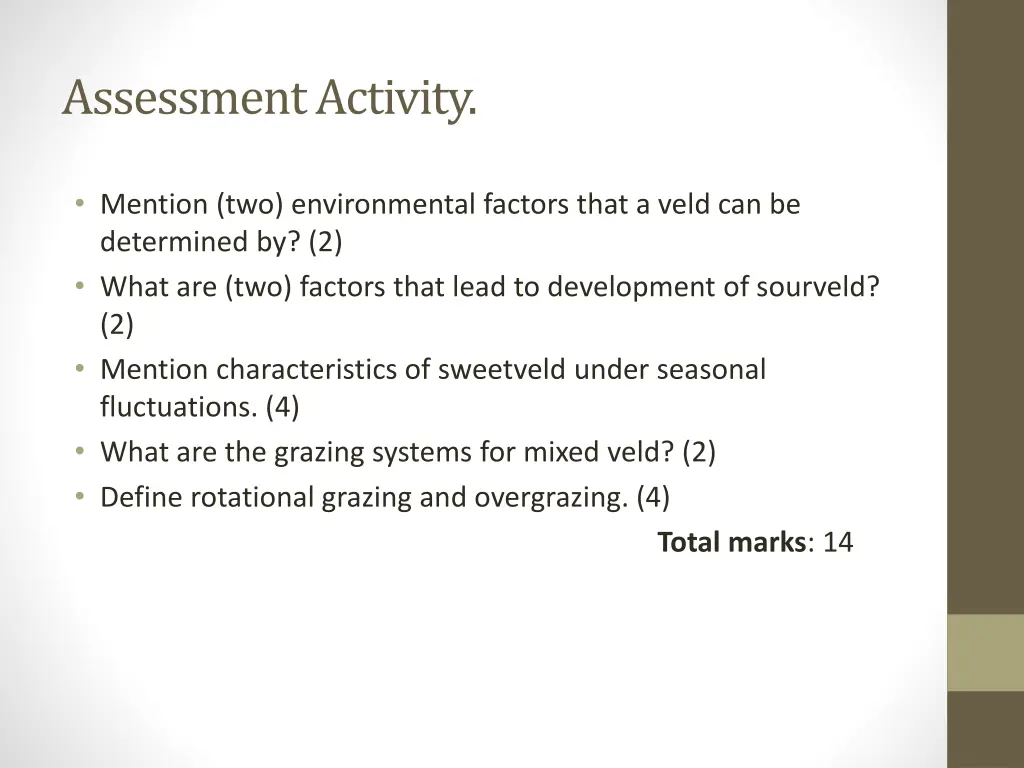 assessment activity