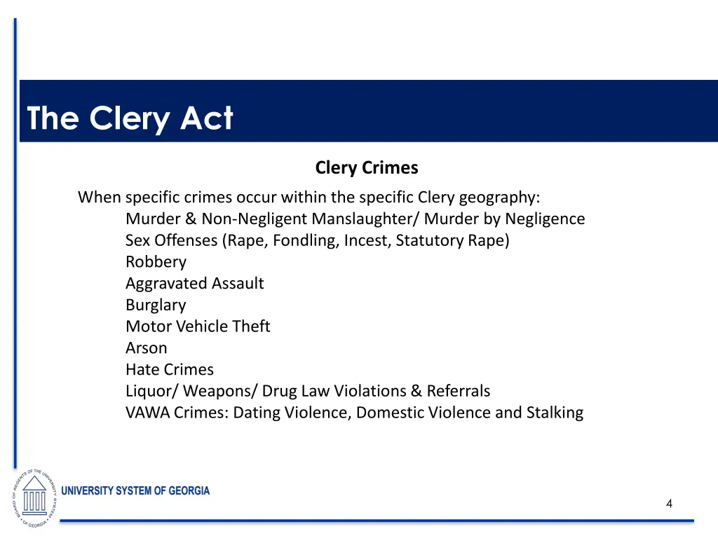 the clery act 1