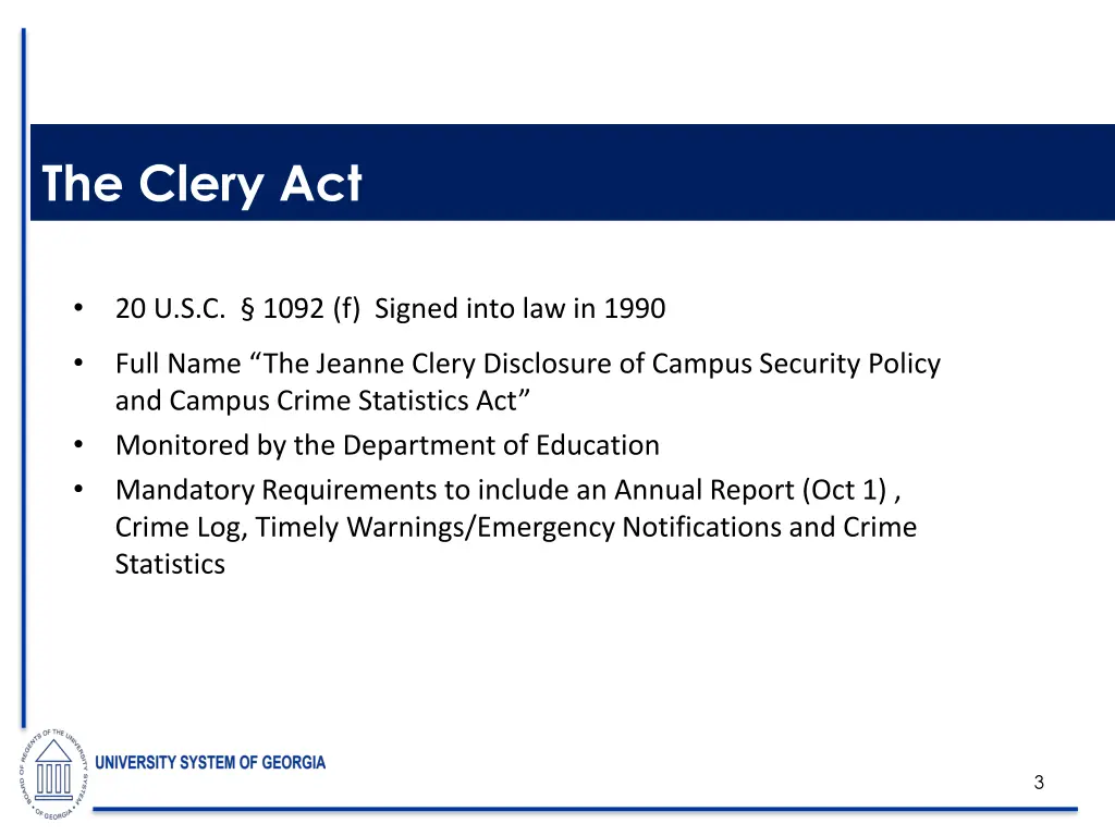 the clery act