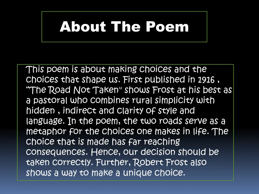 about the poem