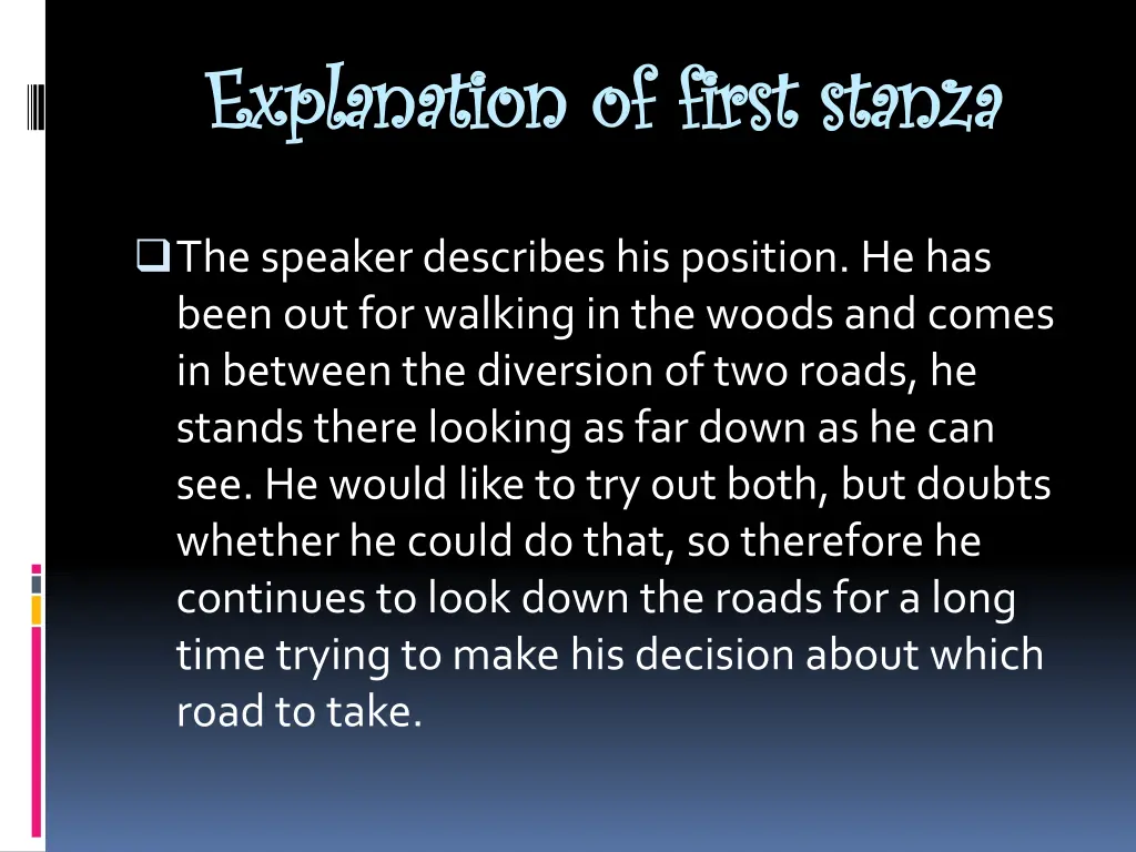 explanation of first stanza explanation of first