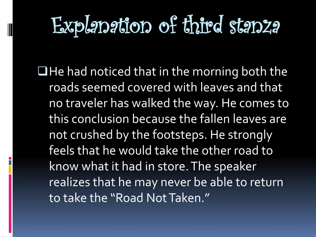 explanation of third stanza explanation of third