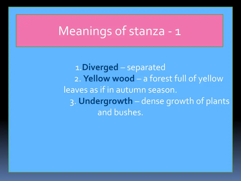 meanings of stanza 1