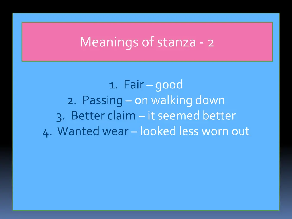 meanings of stanza 2