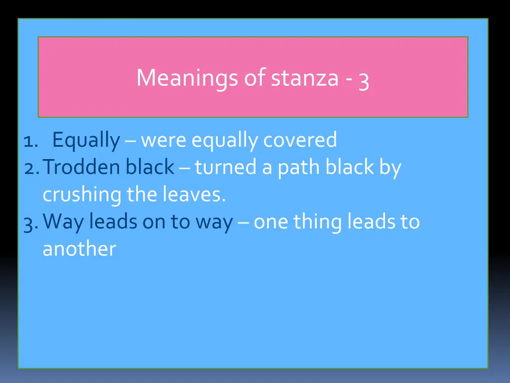 meanings of stanza 3