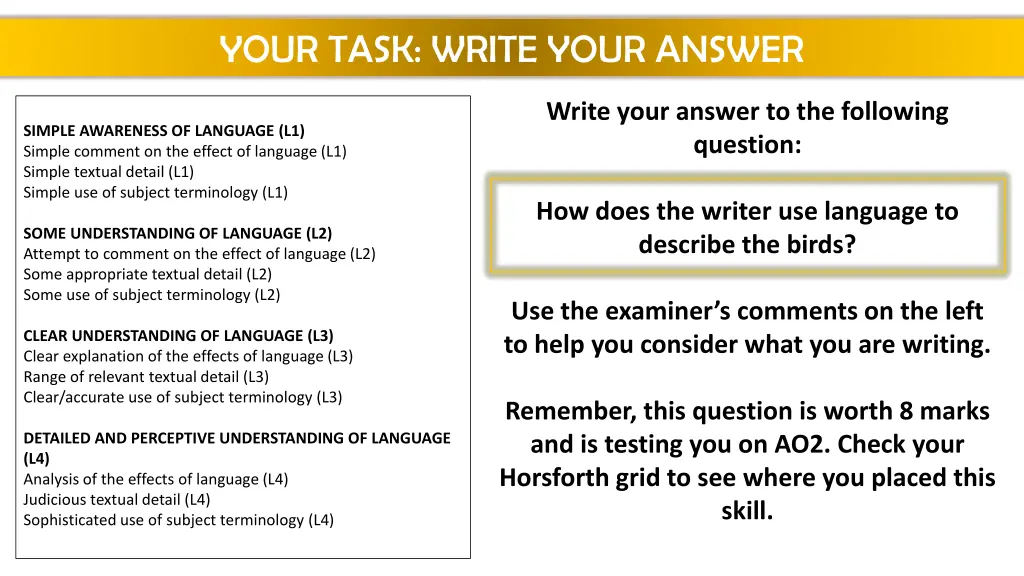 your task write your answer