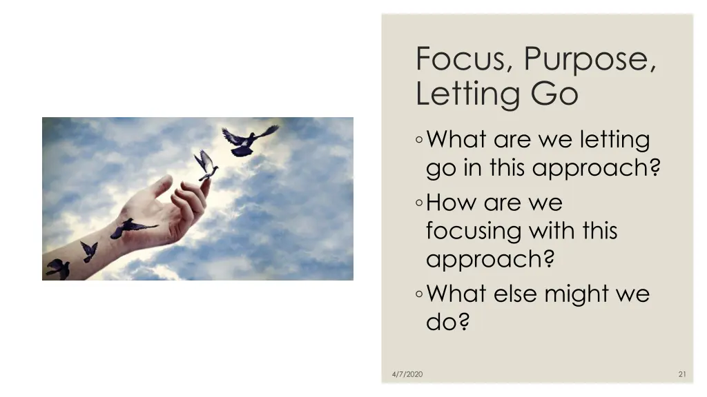 focus purpose letting go