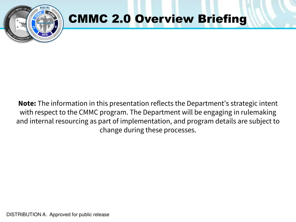 cmmc 2 0 overview briefing