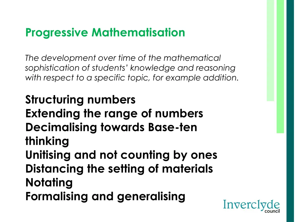 progressive mathematisation