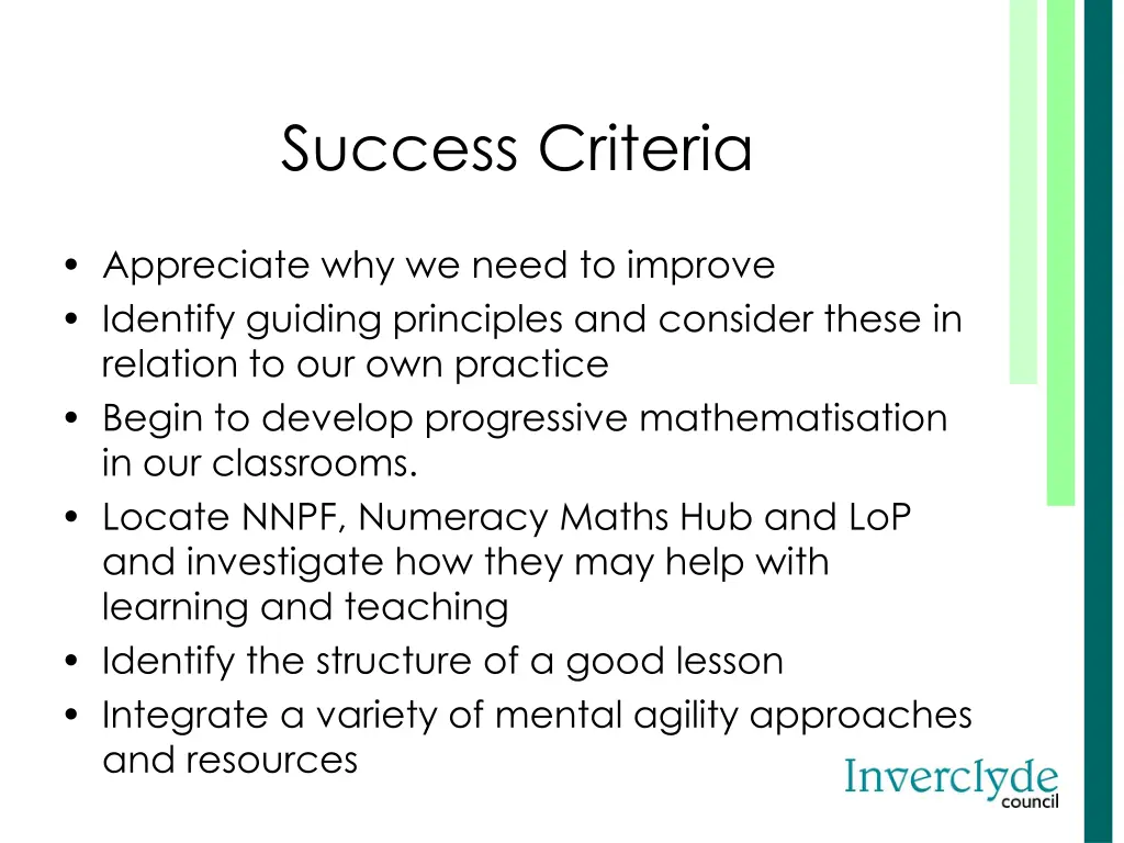 success criteria