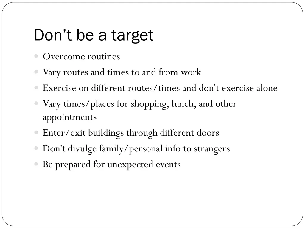 don t be a target