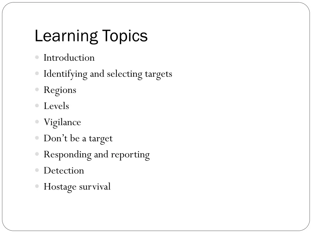 learning topics