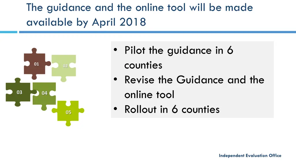 the guidance and the online tool will be made