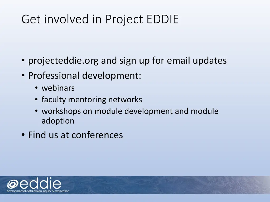 get involved in project eddie