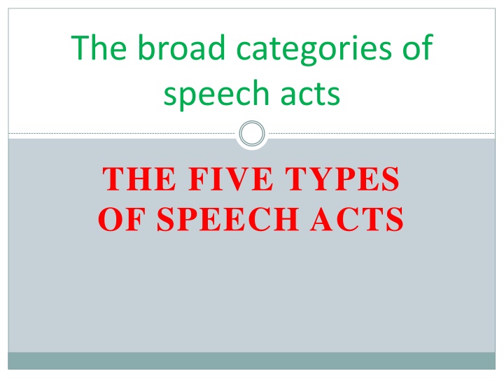 the broad categories of speech acts