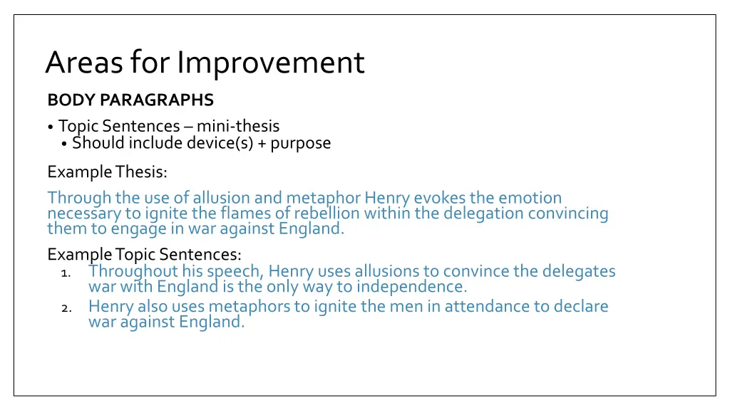 areas for improvement 1