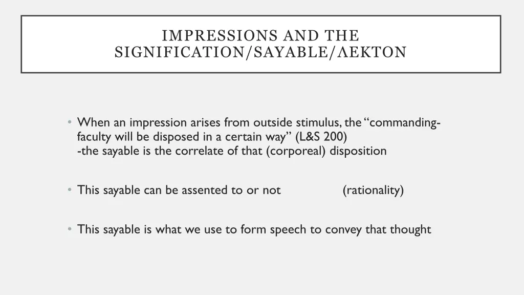 impressions and the signification sayable