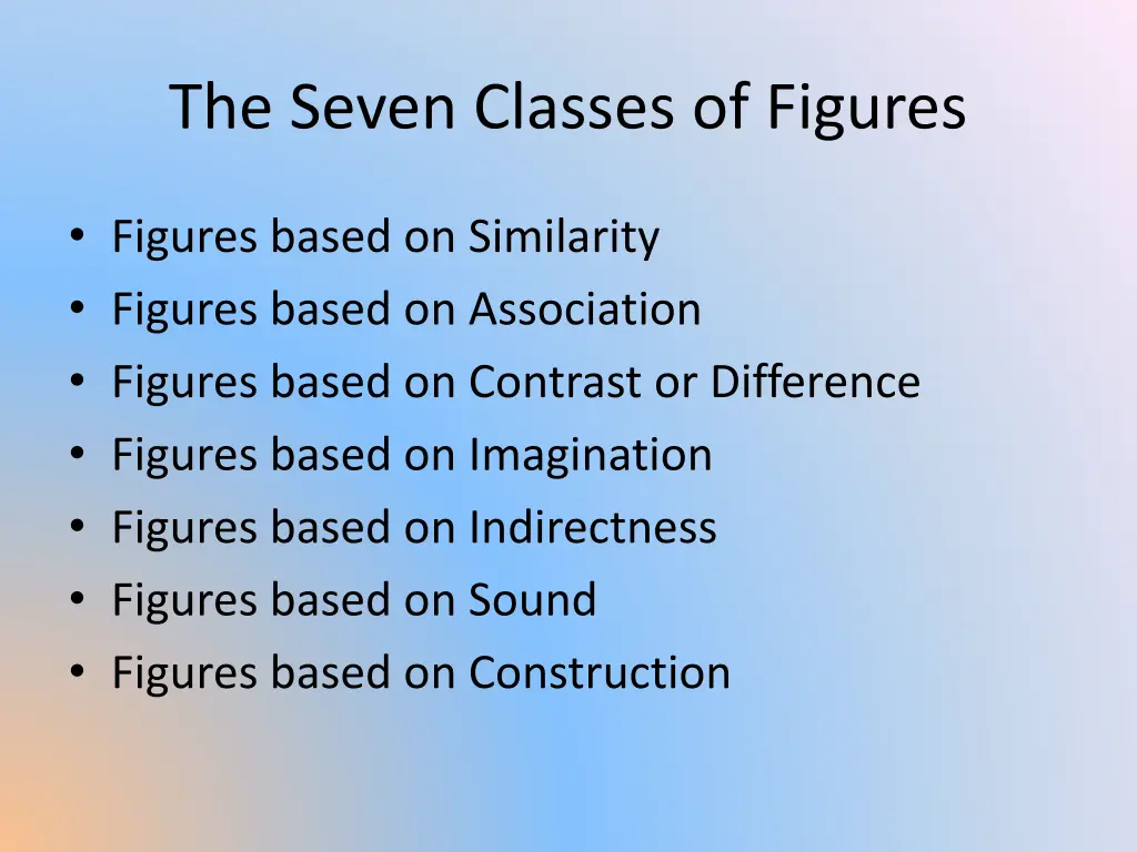 the seven classes of figures