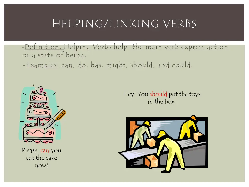 helping linking verbs