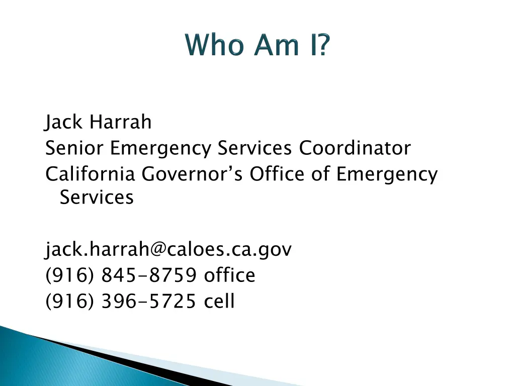 jack harrah senior emergency services coordinator