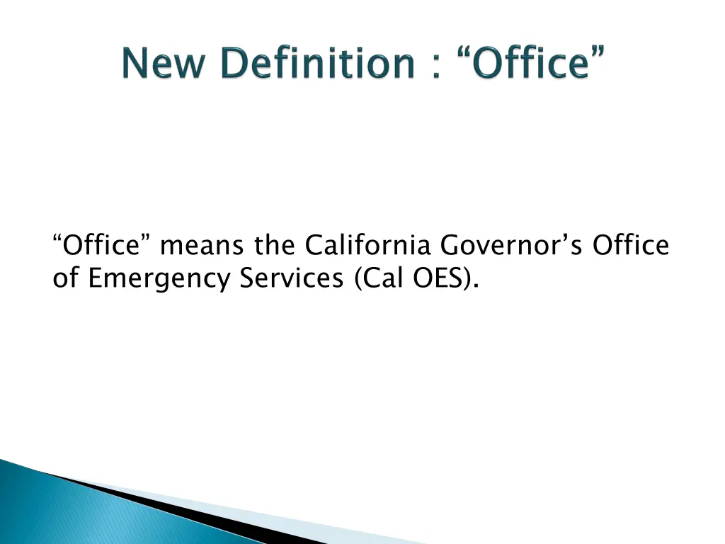 office means the california governor s office