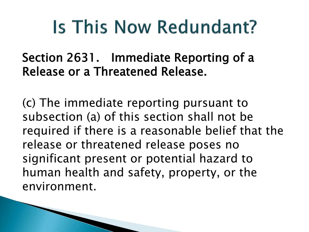 section 2631 release or a threatened release