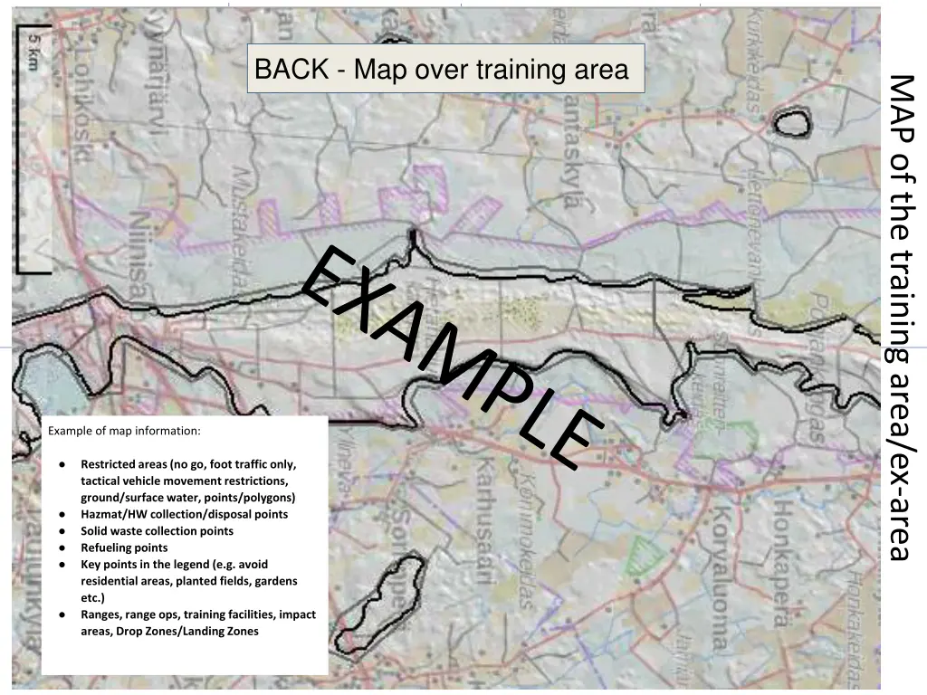 back map over training area 1