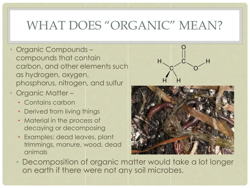 what does organic mean