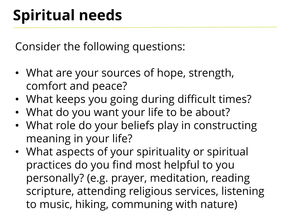 spiritual needs 1