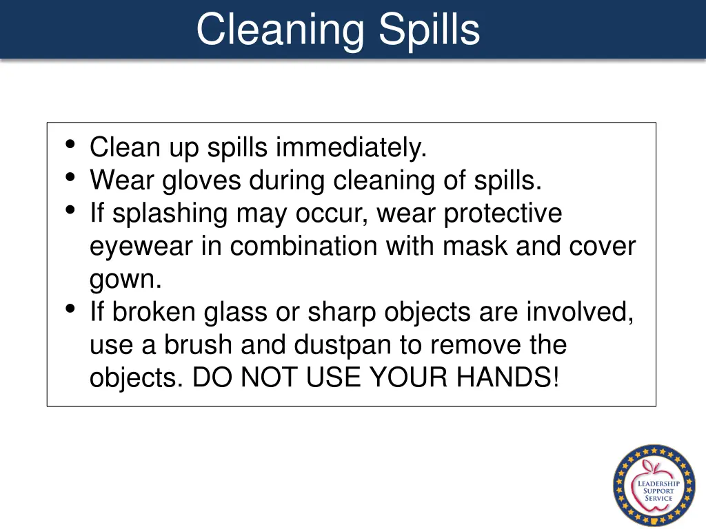 cleaning spills