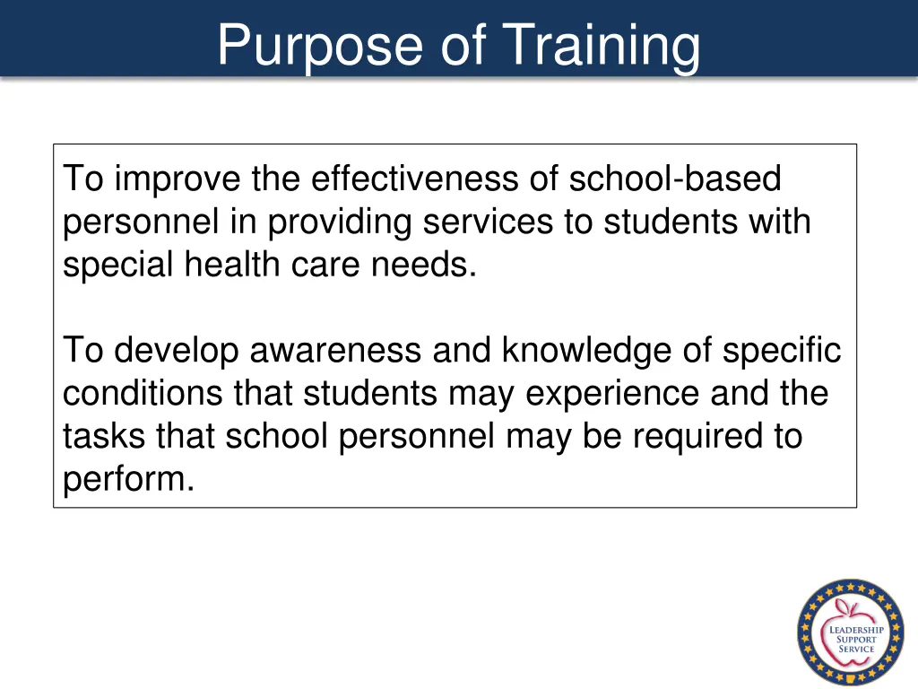 purpose of training