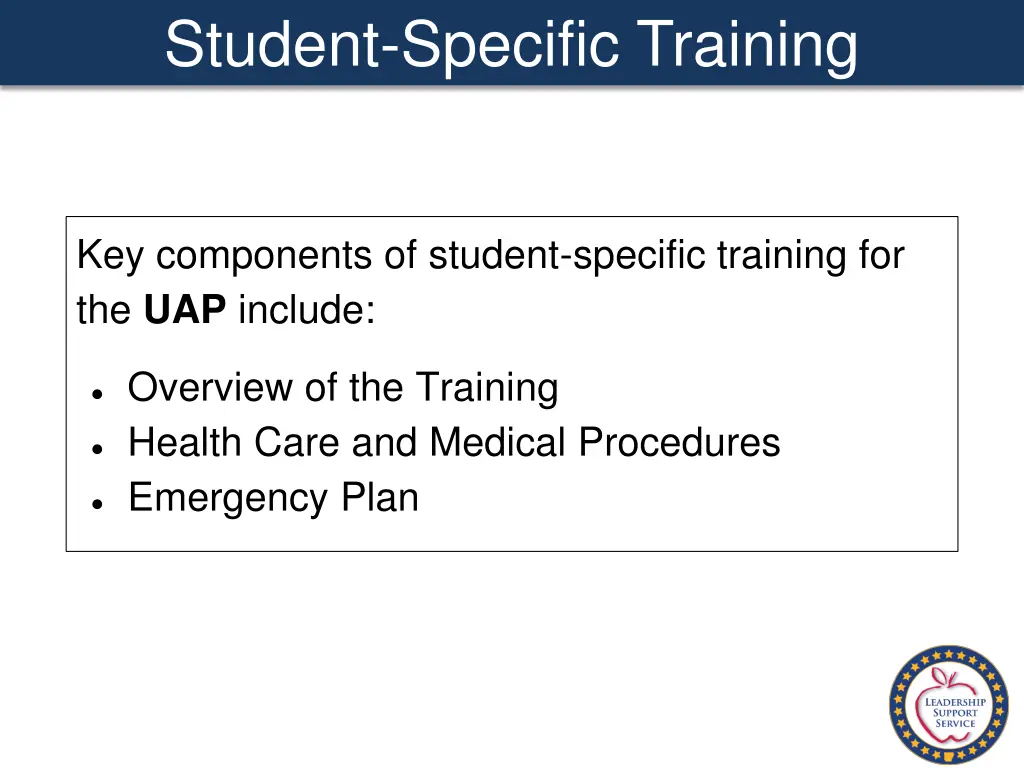 student specific training