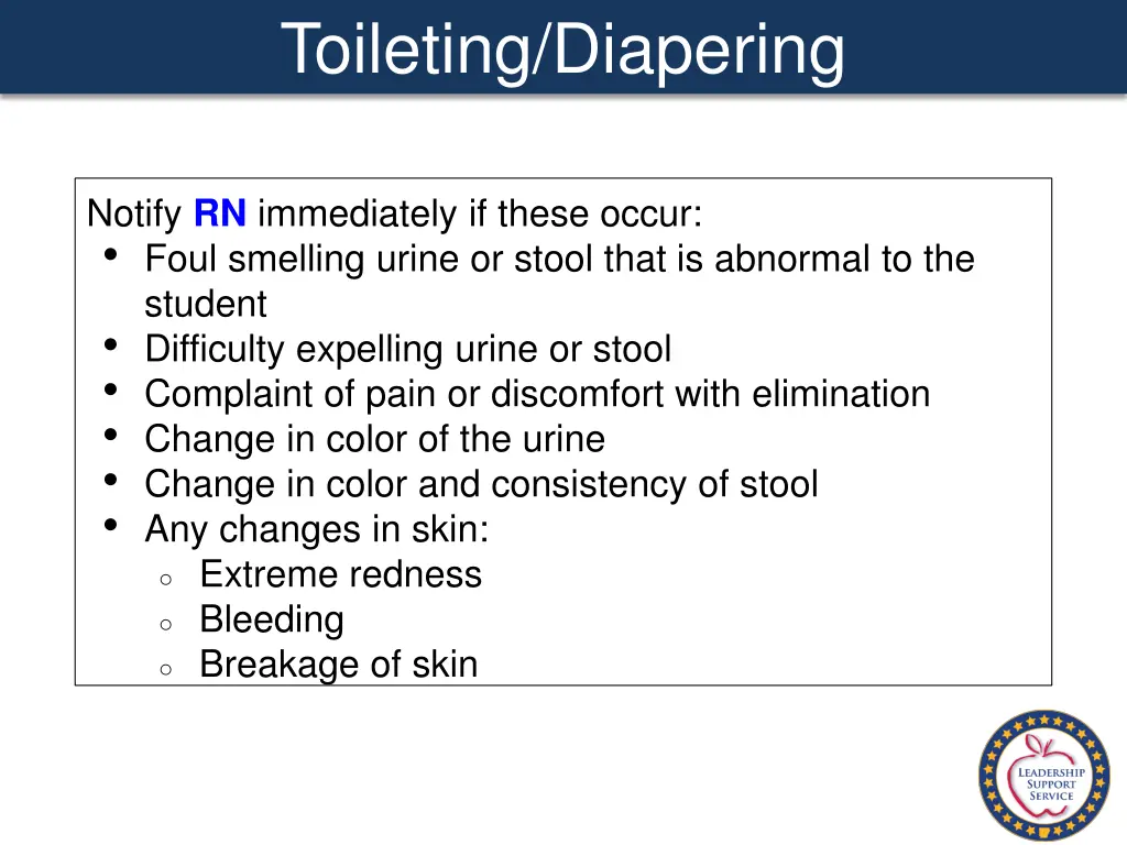 toileting diapering