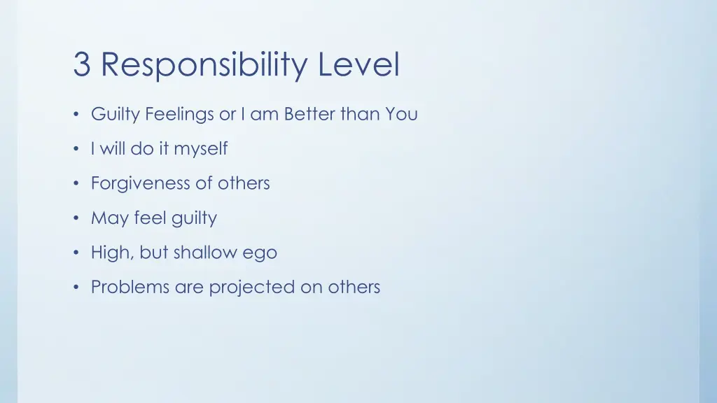 3 responsibility level