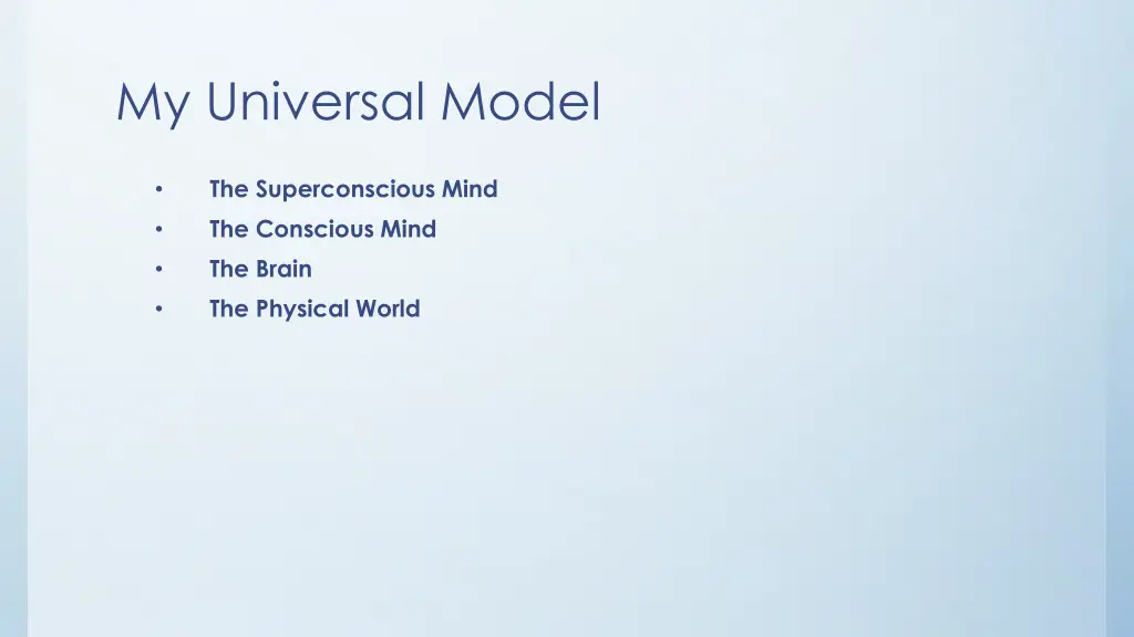 my universal model